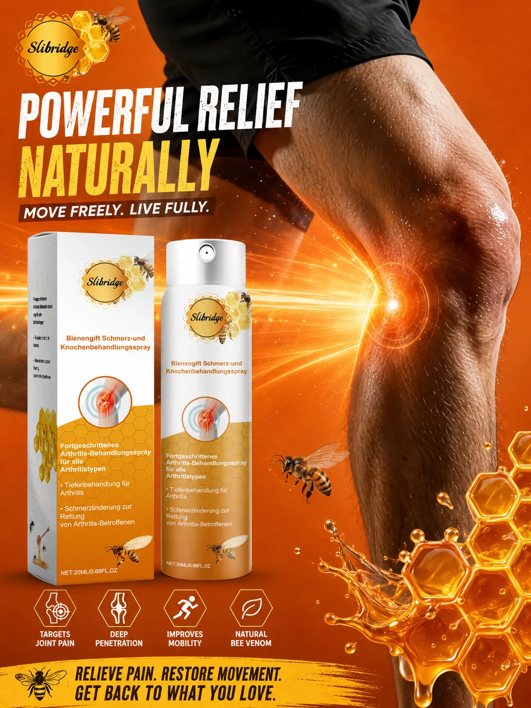 Advanced Joint Care Spray for Knees Shoulders and Body Moisturizing Comfort Skin Care Solution