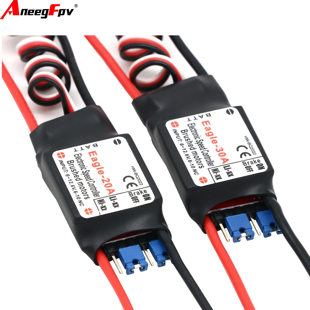 RC Brushed ESC Speed Controller 20A 30A 2-3S 1A/5V BEC for Airplane Plane 270 280 370 380 390 Model Toys