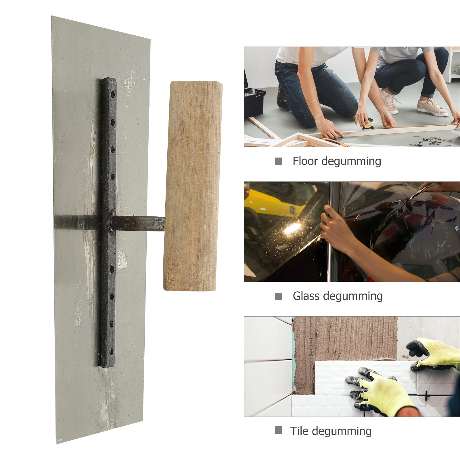 مقبض خشبي ميسون مجرفة تلميع سطح أملس دقيق دائم ملعقة الصلب بناء أداة زخرفة للمبتدئين #4