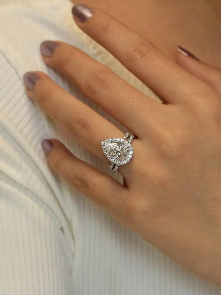 925 Sterling Silver Classic Personalized Advanced WaterDrop Zircon Ring For Women Engagement Luxury High Quality Fine Jewelry