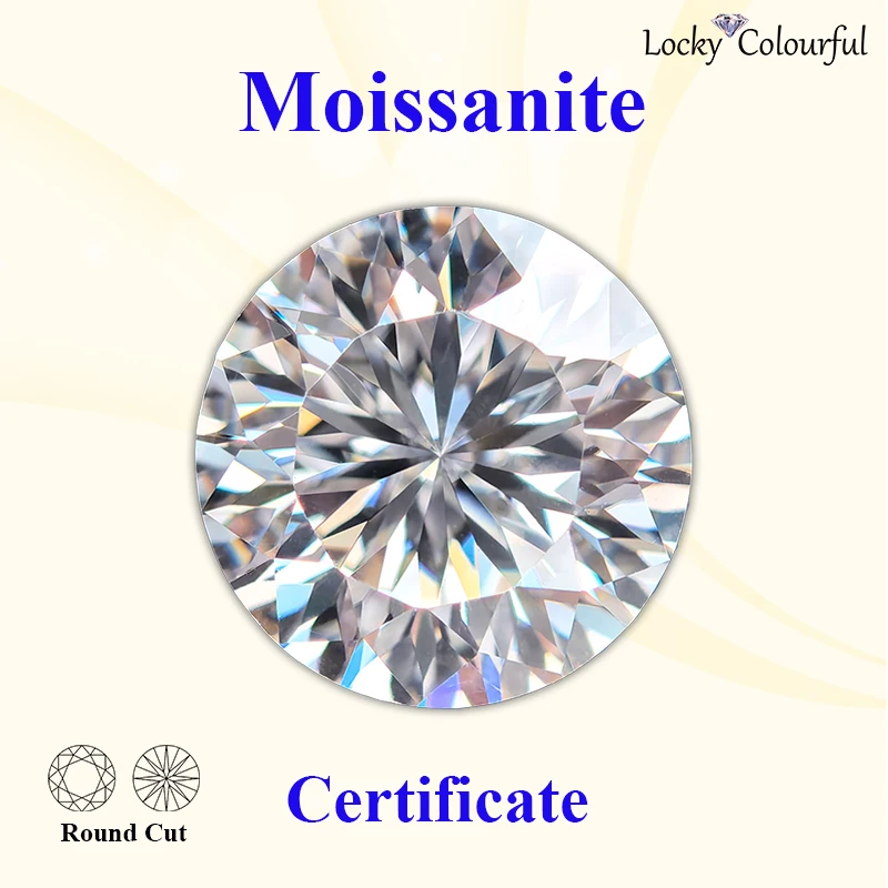 

Moissanite Round Shape Time Cut D Color Top Quality Charms Beads for DIY Jewelry Making Necklace Materials with GRA Certificate