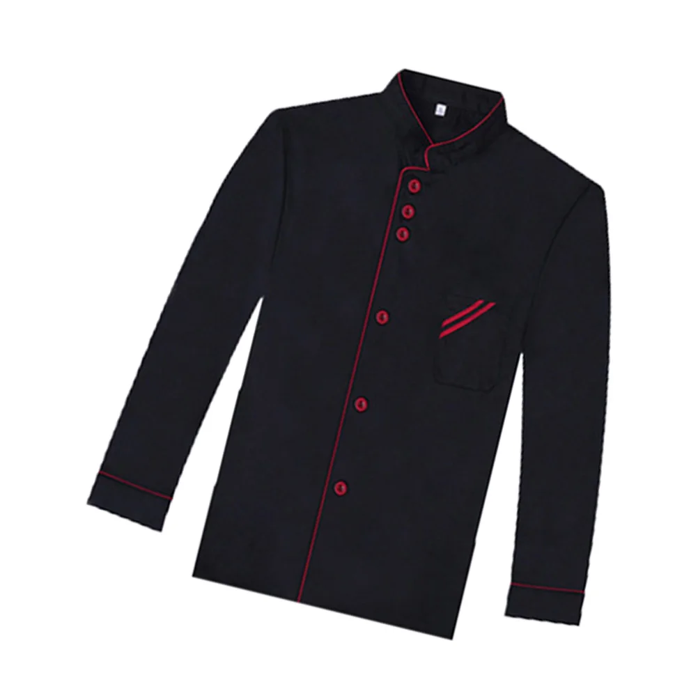 Koksjas met lange mouwen Zwart XL Slijtvast Oliebestendig Wasbaar Uniform Unisex Cateringkleding voor restaurant Hotelkeuken