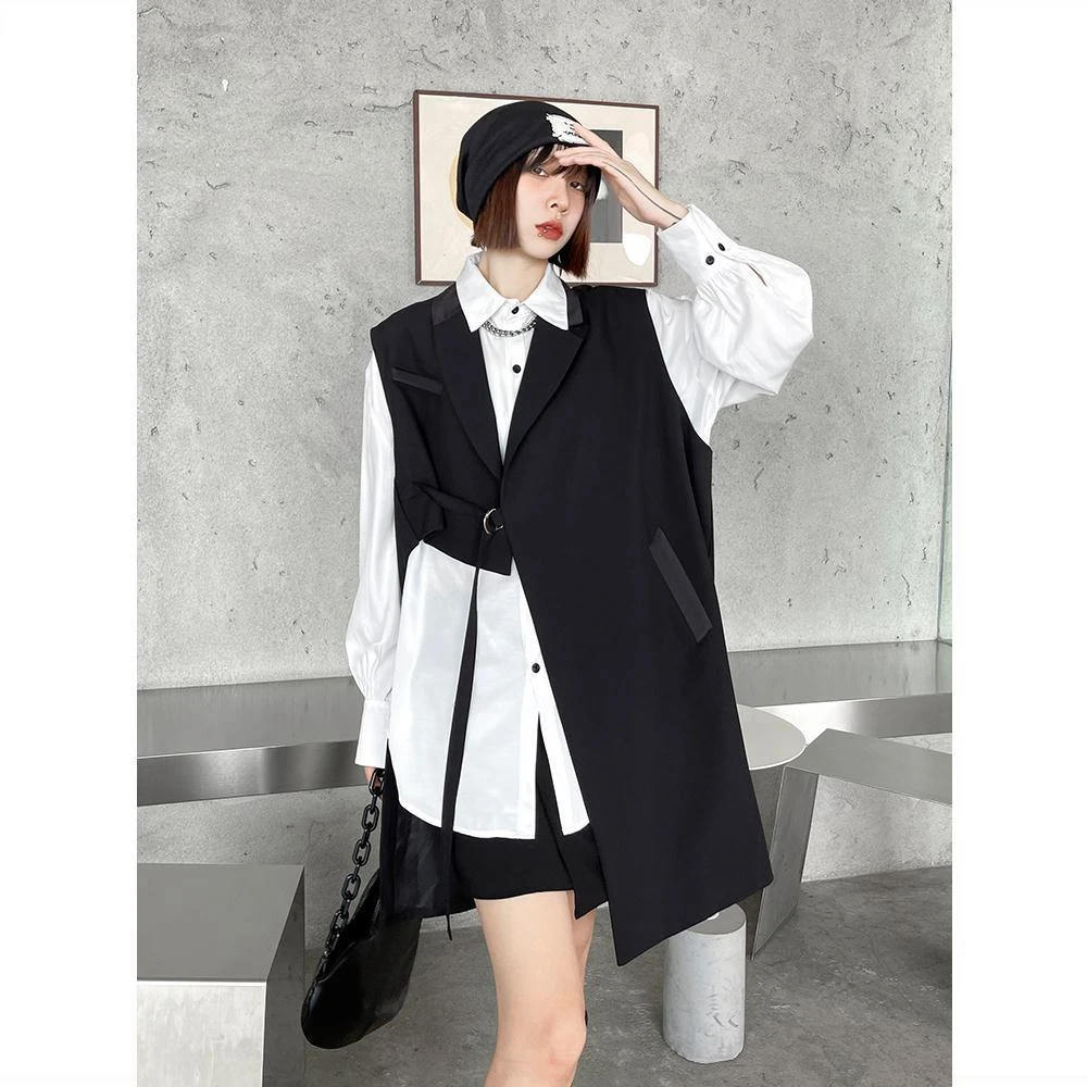 SuperAen 2022 Spring Clothes New Design Oversized Solid Office Lady Suit Jacket Fashion Vest Women