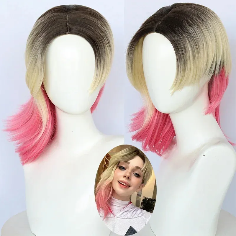 Spiderman Across The Spider Verse Gwen Stacy Cosplay Wig Heat Resistant Synthetic Hair Gwen Cosplay Wig Halloween Party Props