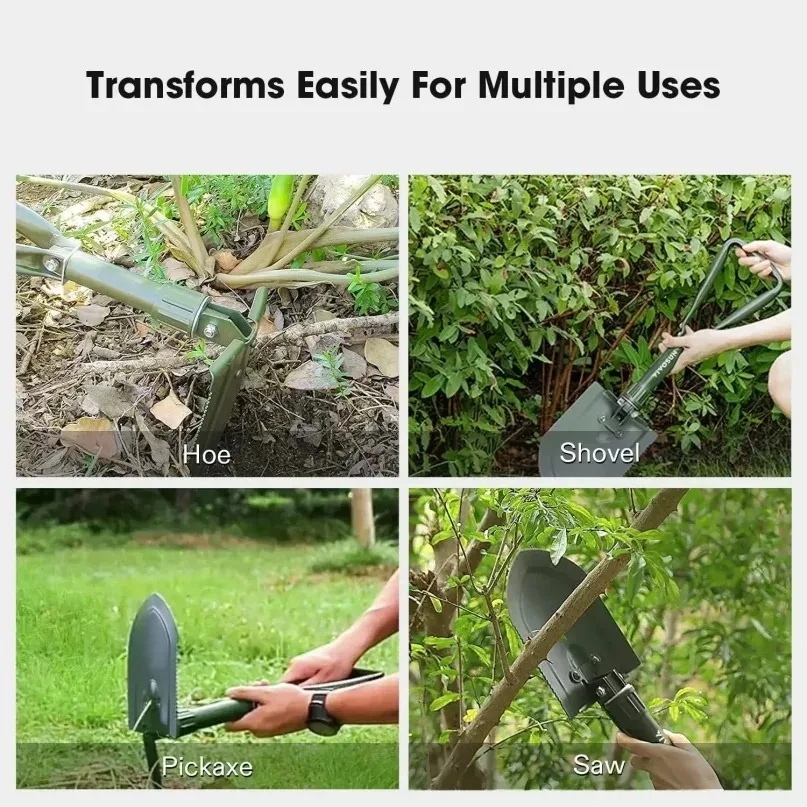 Multifunctional Folding Shovel,Sapper Shovel Large Military Green Car Shovel Outdoor,garden Digging Wild Vegetables.