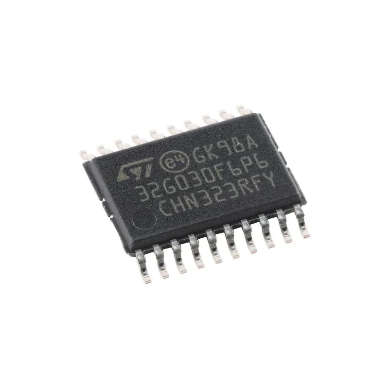 Original STM32G030F6P6TR TSSOP-20 Cortex-M0+ 32-bit MCU IC 32KB Flash 8KB RAM 64MHz Microcontroller for Makers Electronic DIY Ci