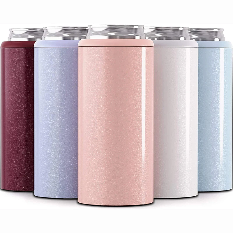 12oz Vacuum Beer Thermos Double Wall Outdoor Cold-Keeping Juice Cola Cans Bottle Creative 304 Stainless Steel Beer Cooler Cups