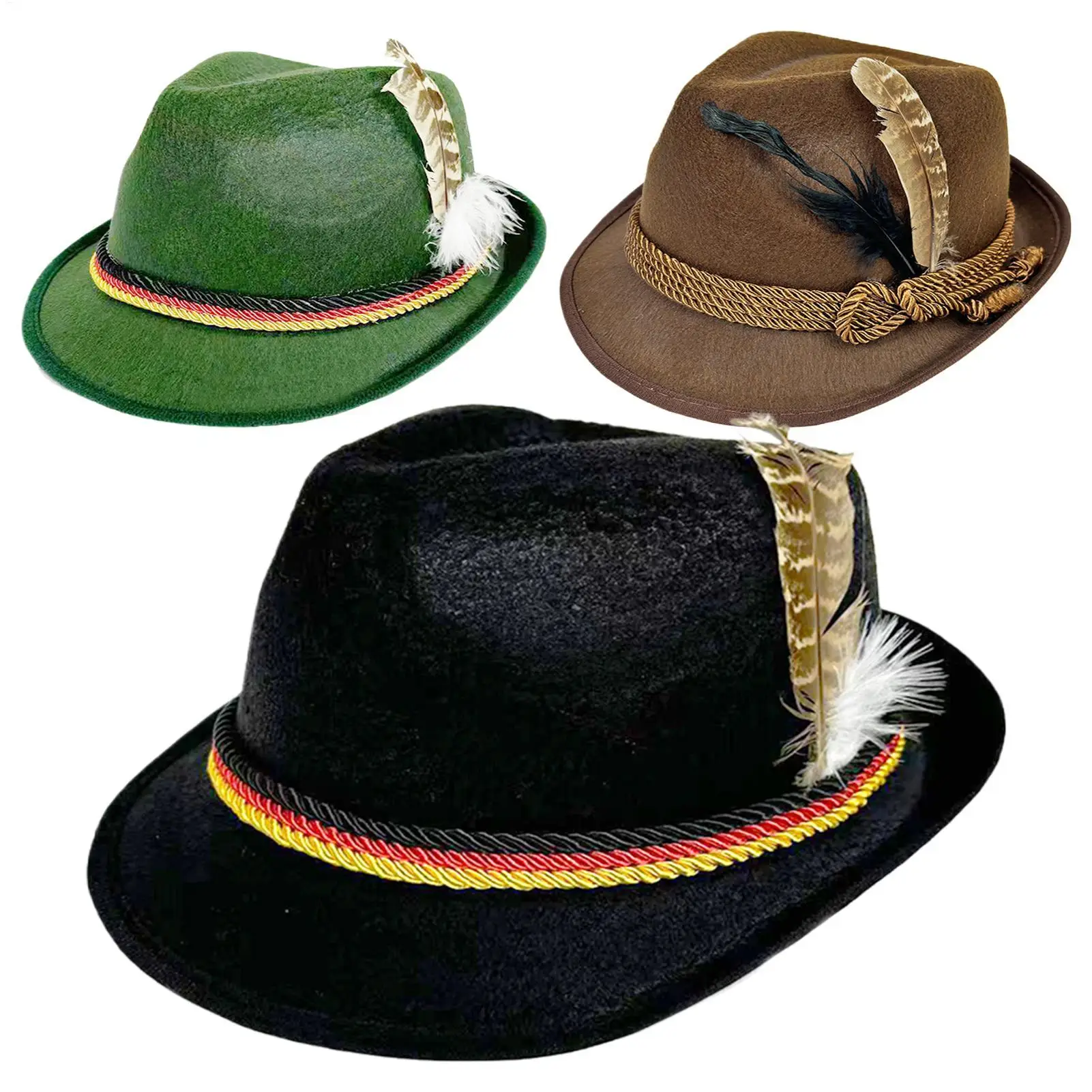 German Hats for Oktoberfest Non-Woven Unisex Headwear Oktoberfest Party Hat for Adults Party Halloween Carnival Cultural Event