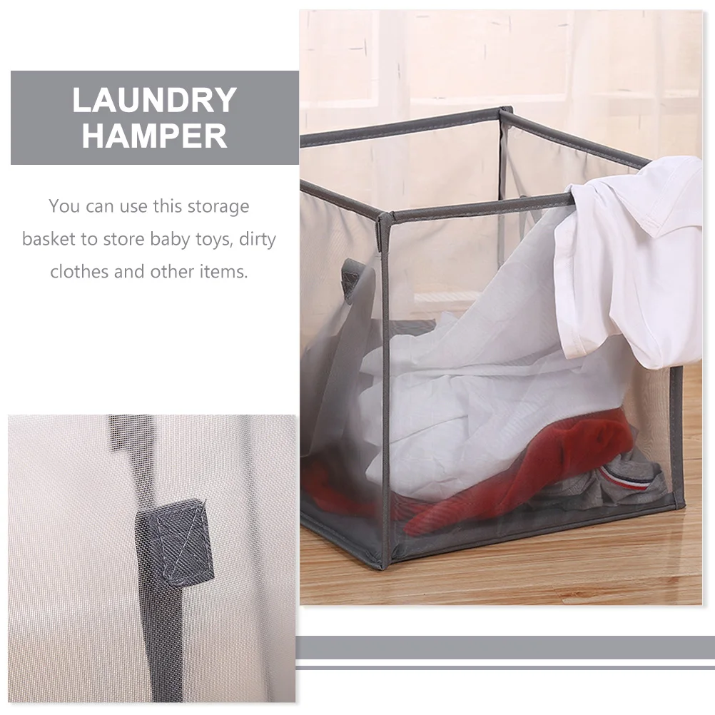 

Laundry Hamper Handheld Foldable Mesh Basket Large Capacity Collapsible Dirty Clothes Storage Container Home Supply