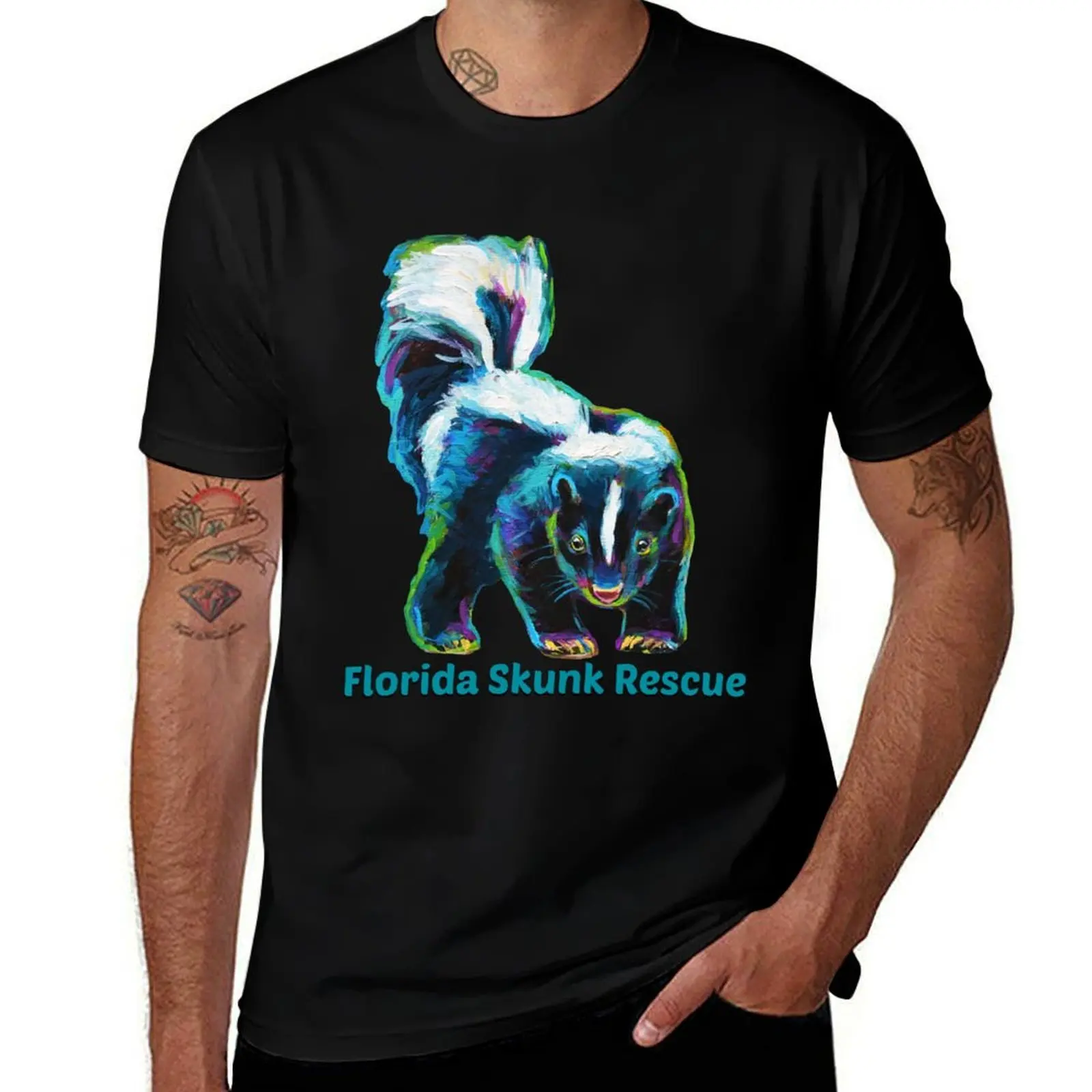 Florida Skunk Rescue Design by Robert Phelps T-Shirt Sweat Absorbing Sports Tee Shirt T-Shirt