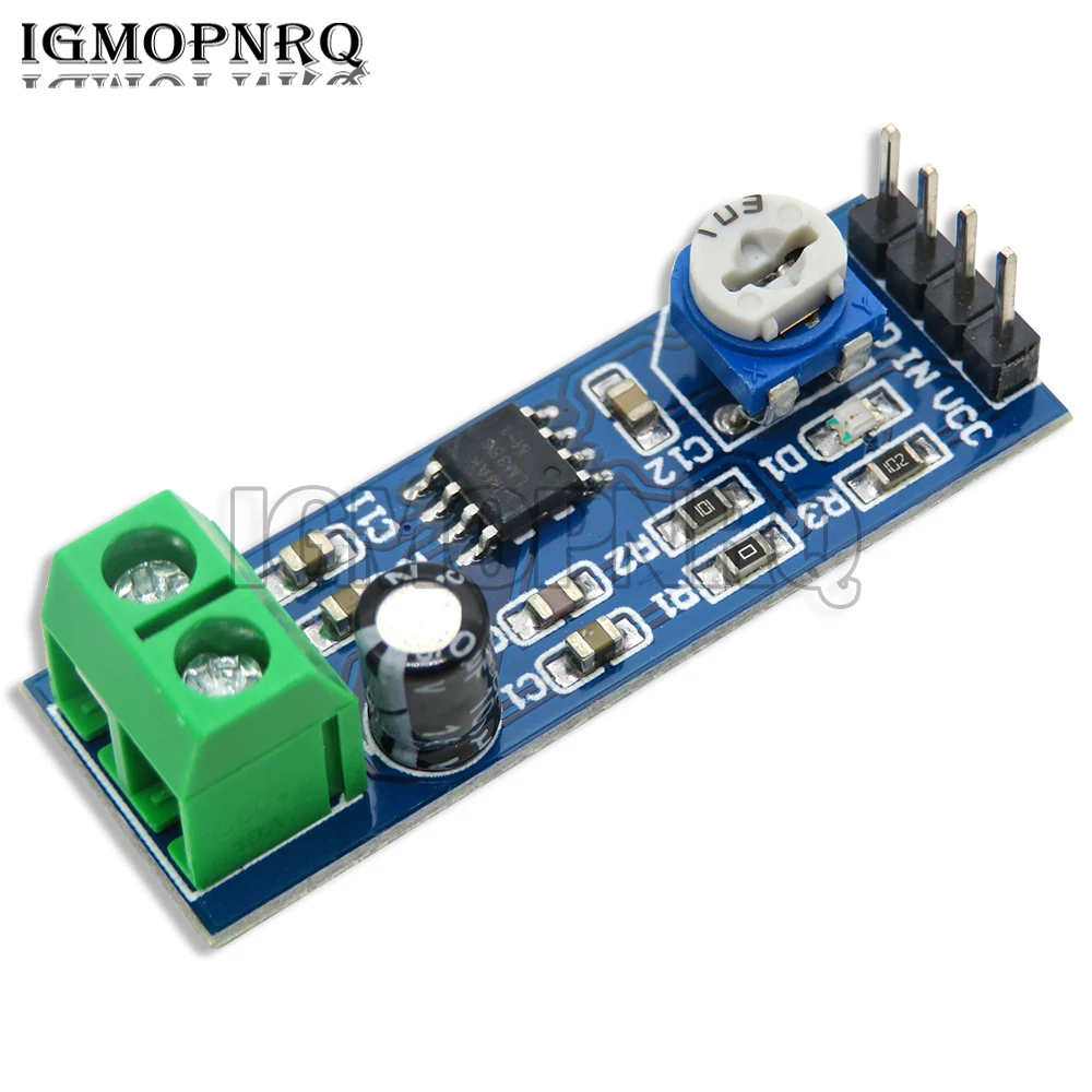 LM386 5V-12V Input Audio Power Amplifier Module 200 Times Gain Amplifier Board Mono Power Amplifier