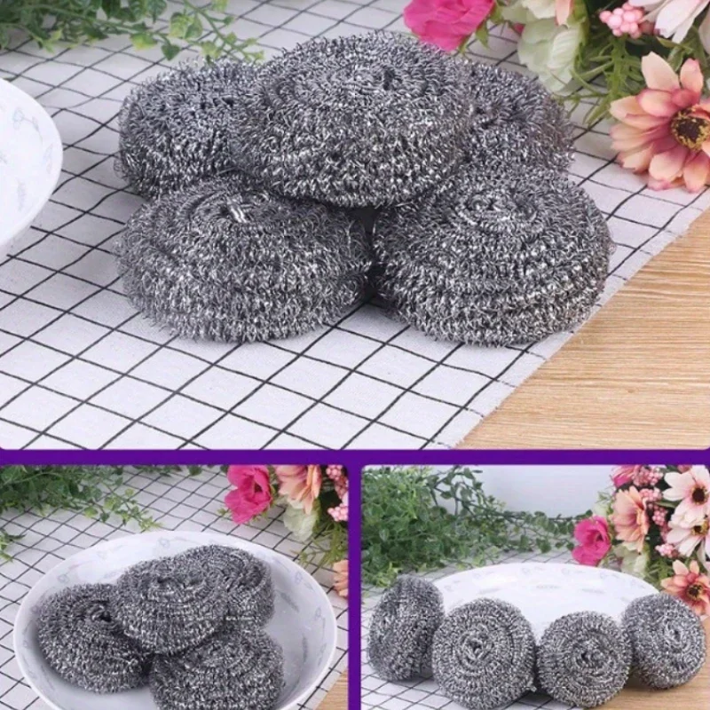 6pcs Scourer - Steel Wool For Cleaning Dishes Pans Pots Ovens Grills Stainless Steel Scrubber For Kitchen Sinks Cleaning