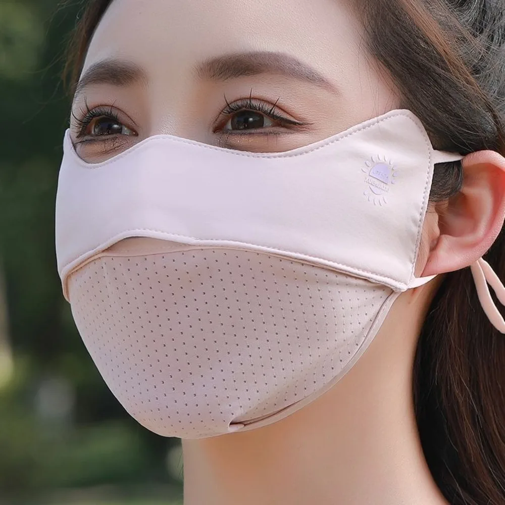

New Breathable Ice Silk Mask Anti-UV Dustproof Riding Face Mask Mesh Washable Face Veil Unisex