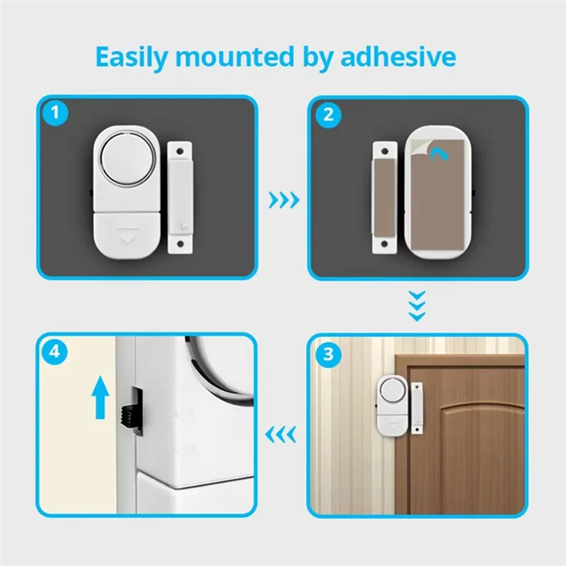 A10R 90Db Wireless Security Alarm Door Window Sensor Independent Magnetic Opening Sensor Enhanced Home Safety 10Pcs