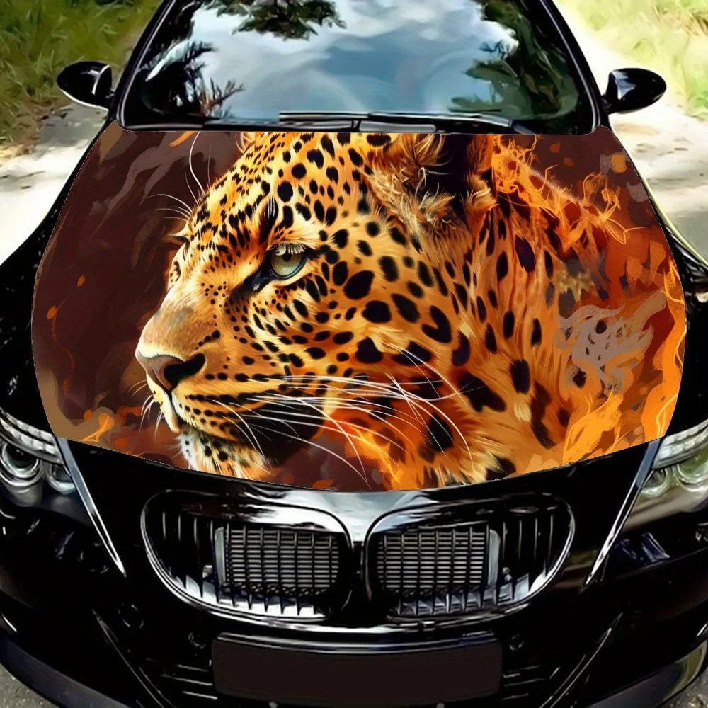 

Бестрашная автомобильная виниловая пленка с леопардовым узором, пленка на капот автомобиля, самоклеящаяся наклейка, водонепроницаемая и устойчивая к царапинам, подходит для большинства