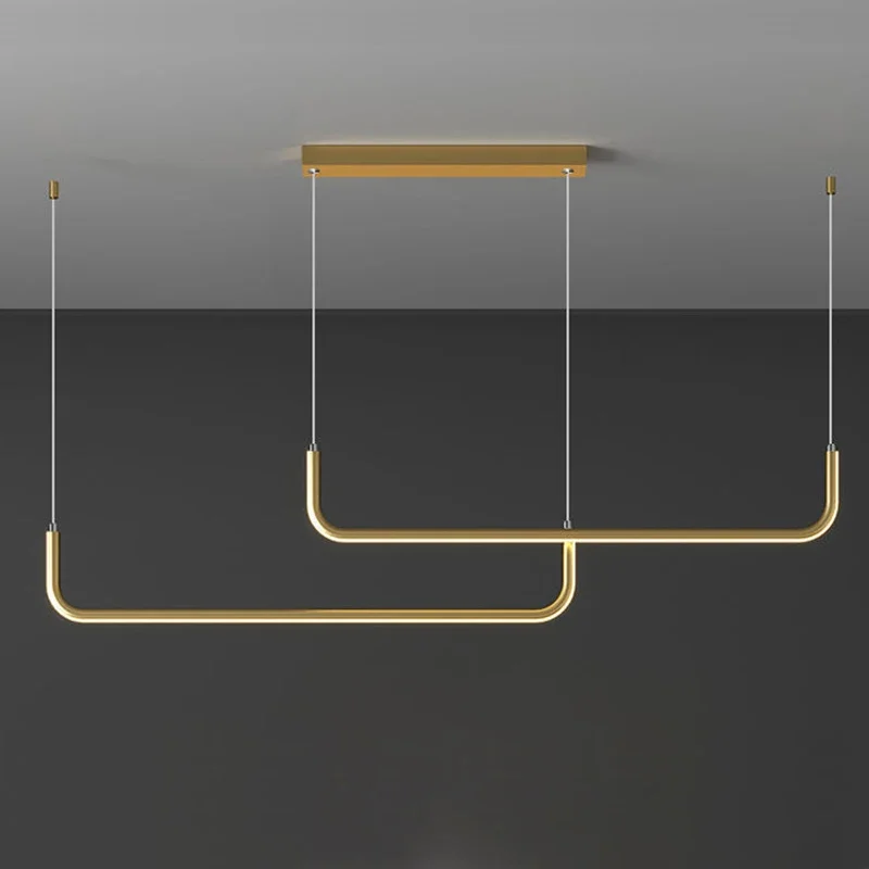 Plafonnier LED suspendu au design moderne simple, luminaire décoratif d'intérieur, idéal pour une table à manger ou une cuisine