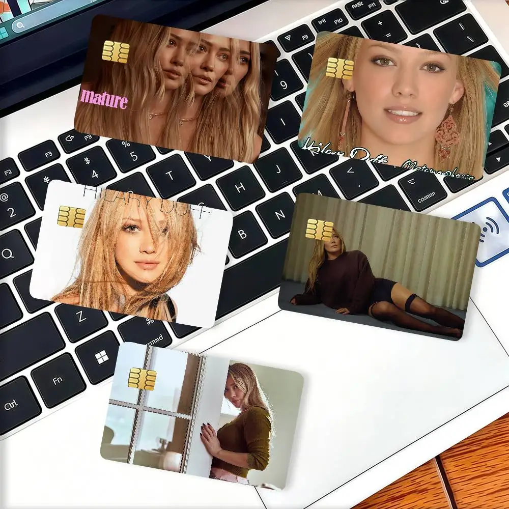 American actress Hilary Duff Credit Card Decorative Card Stickers Suitable For Bank Cards Metro Transit Anti-scratch Gift 4PCS