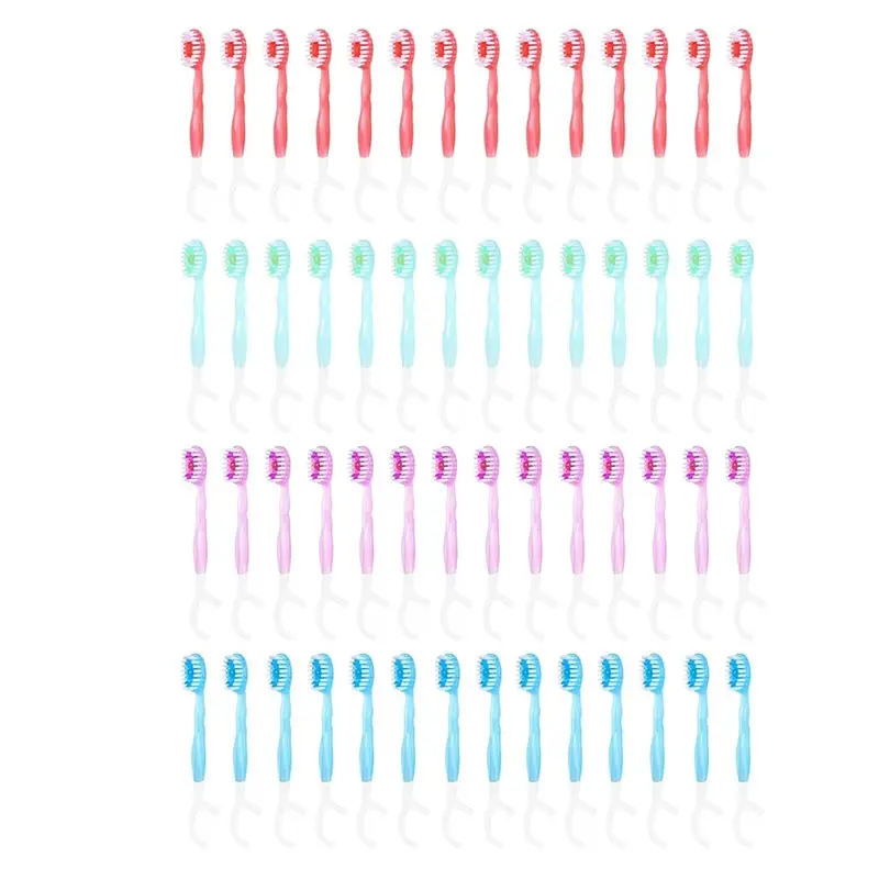 

JFB 60 Disposable Toothbrushes 5 In 1 Portable Toothbrush Individual Travel Toothbrush Wrapped Toothpaste+Floss+Pick+Tongue+Scra
