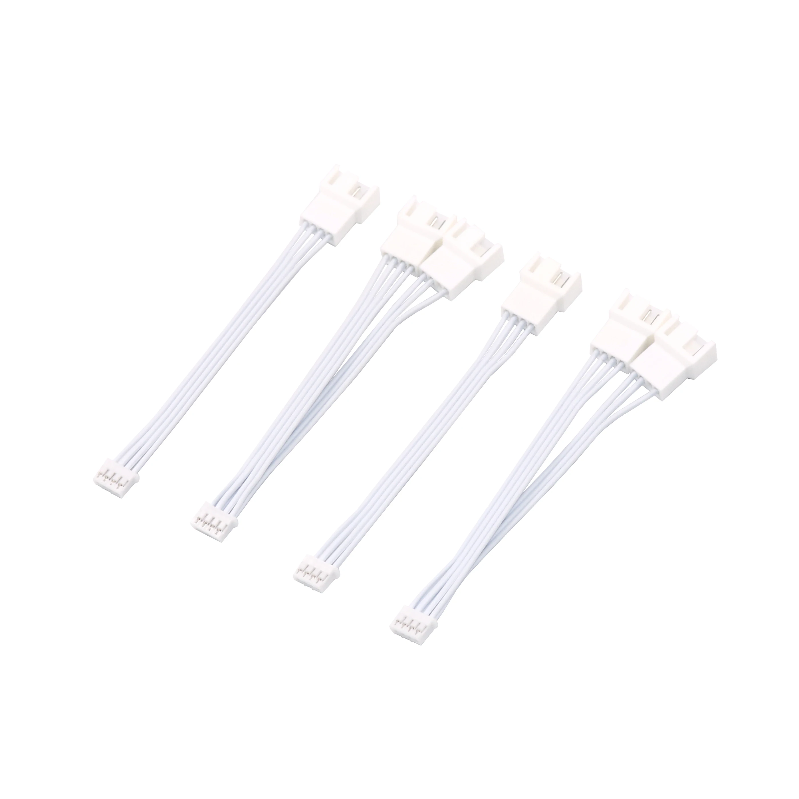 Full White PC Graphic Card 4Pin Fan Adapter Cable 1pc PH2.0 4Pin to Standard PWM 3Pin/4Pin Cables Mini 4P GPU 1x2xPWM Cable-10cm