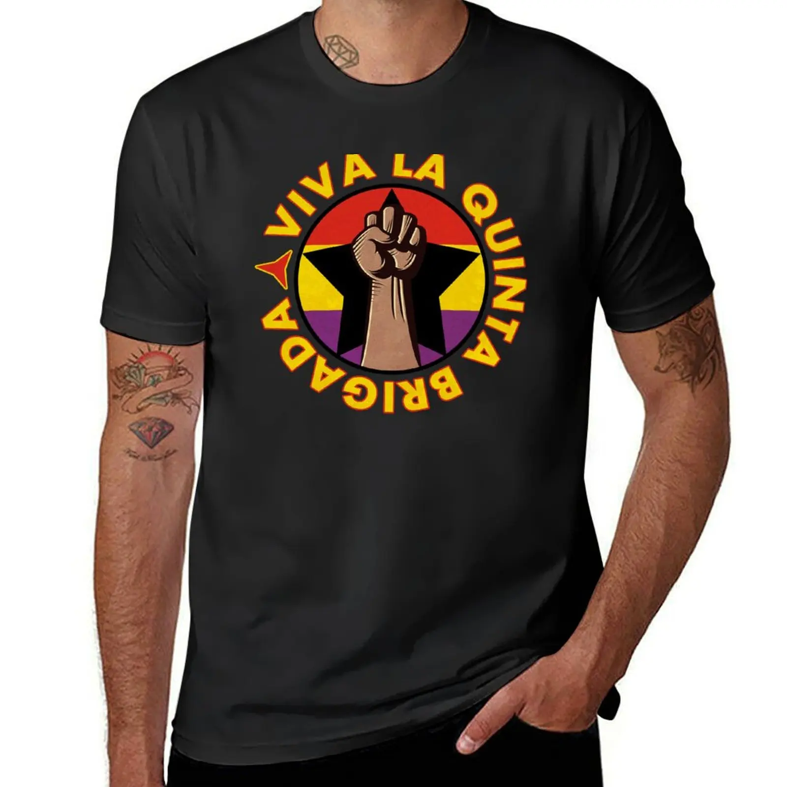 Viva La Quinta Brigada T-Shirt heavyweights aesthetic clothes sports fans plain black t shirts men