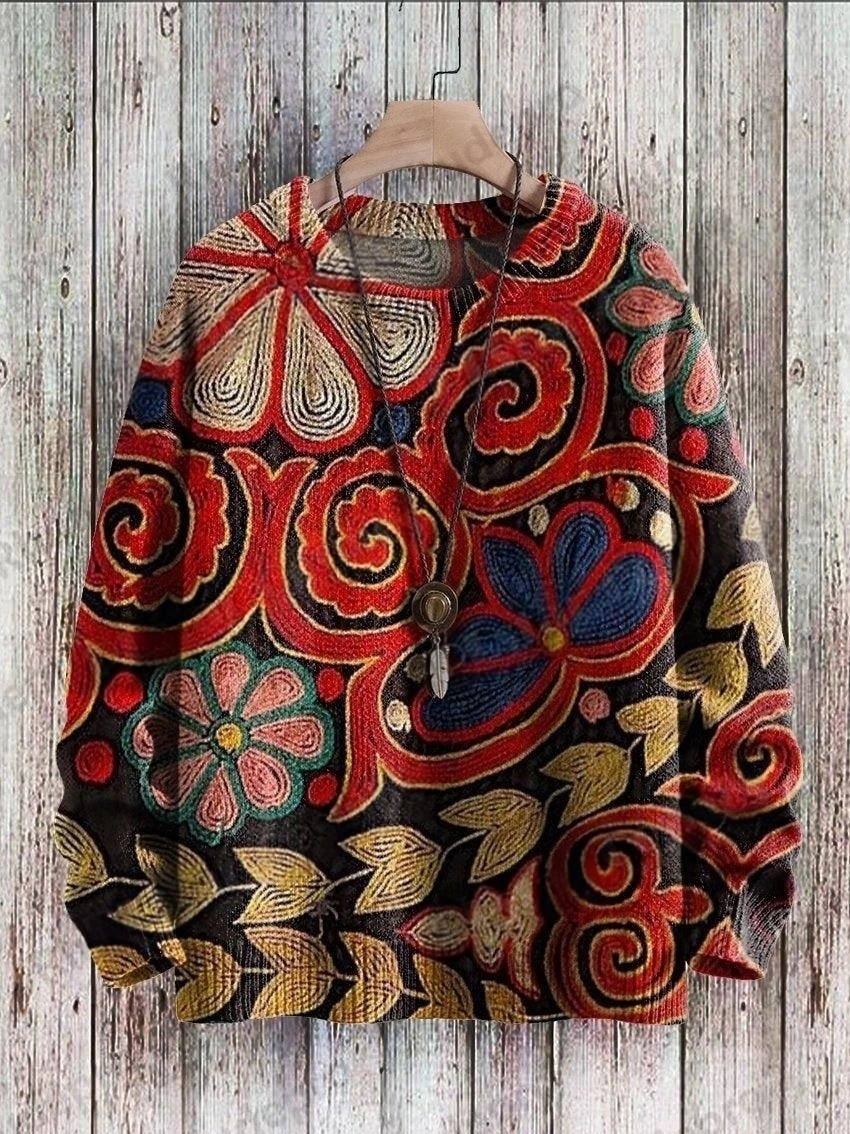 Winter Unisex Casual Knit Pullover Sweater Watercolor Rainbow Art Pattern 3D Printed Fashion Crewneck Knitted Sweaters