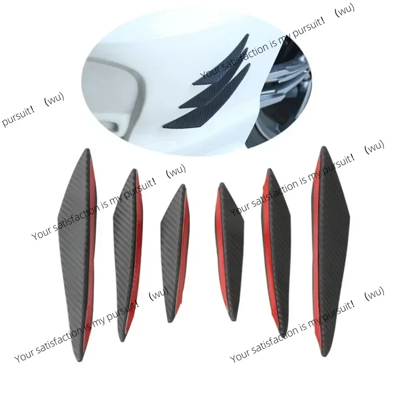 4/6pcs Universal Front Bumper Lip Decoration Diffuser Splitter Fins Body Spoiler Canards Valence Chin Car Tuning Canard Decor