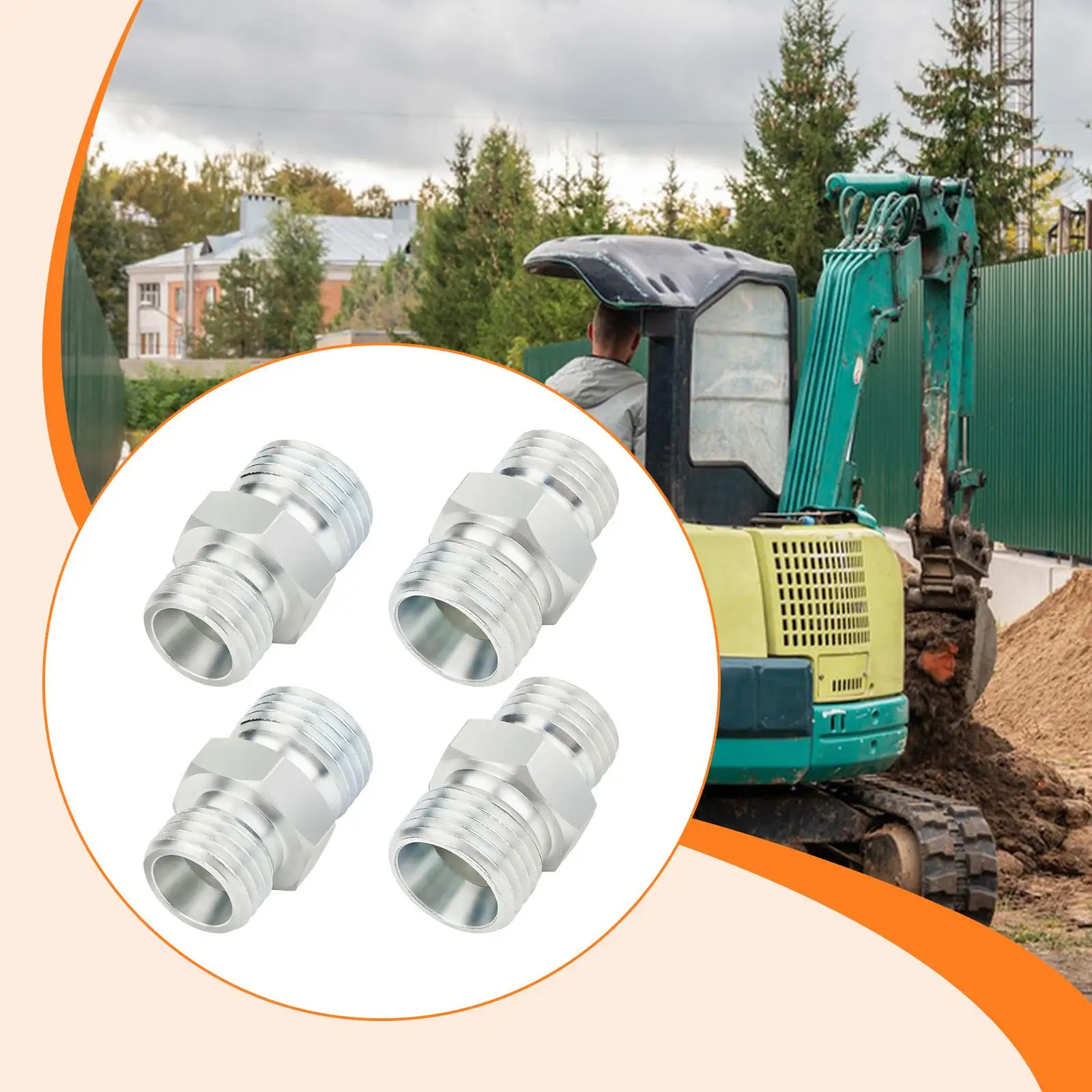 M14 to M 16 Hydraulic Adapter Fittings for Small Excavators Assembly Leakproof Hydraulic Systems BSP Male Thread Carbon Steel