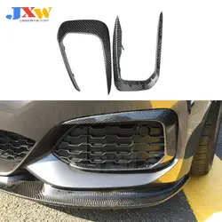 Carbon Fiber Front Fog Lamp Wind Knife Fangs Trim Strips for BMW 1 Series F20 M Sport M135i M140i Hatchback 2016 - 2018 FRP