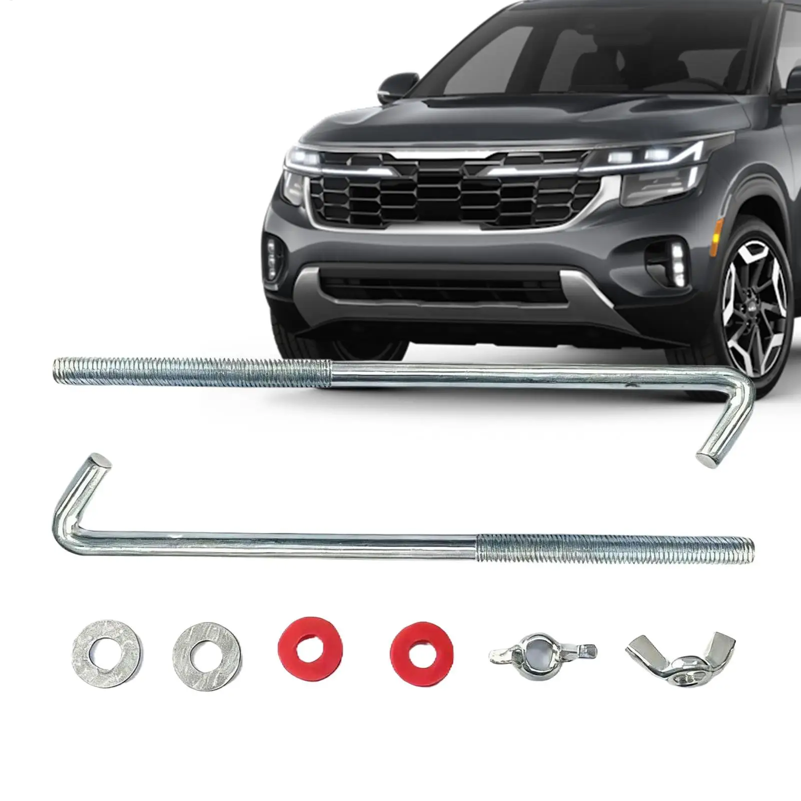 2pcs Car Motorcycle Battery Bolts  Bracket Bar Mount Holder Terminal Fixing Replacement Screws Battery Fixing Screw  for ATV SUV