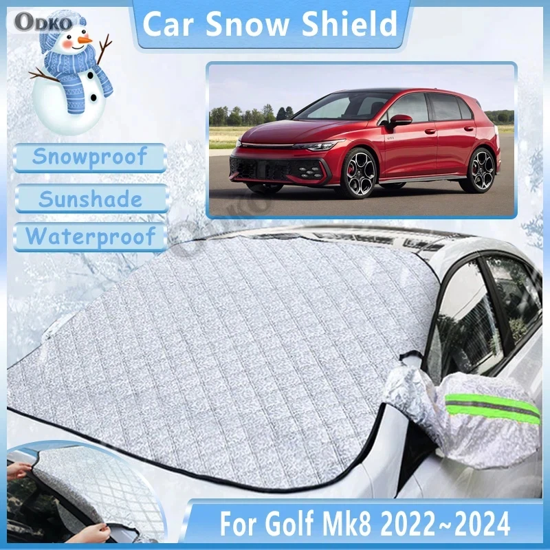 

Зимний чехол-накидка на лобовое стекло для Volkswagen VW Golf Mk8 CD1 CG5 2022 2023 2024, защита от снега и солнца, аксессуары
