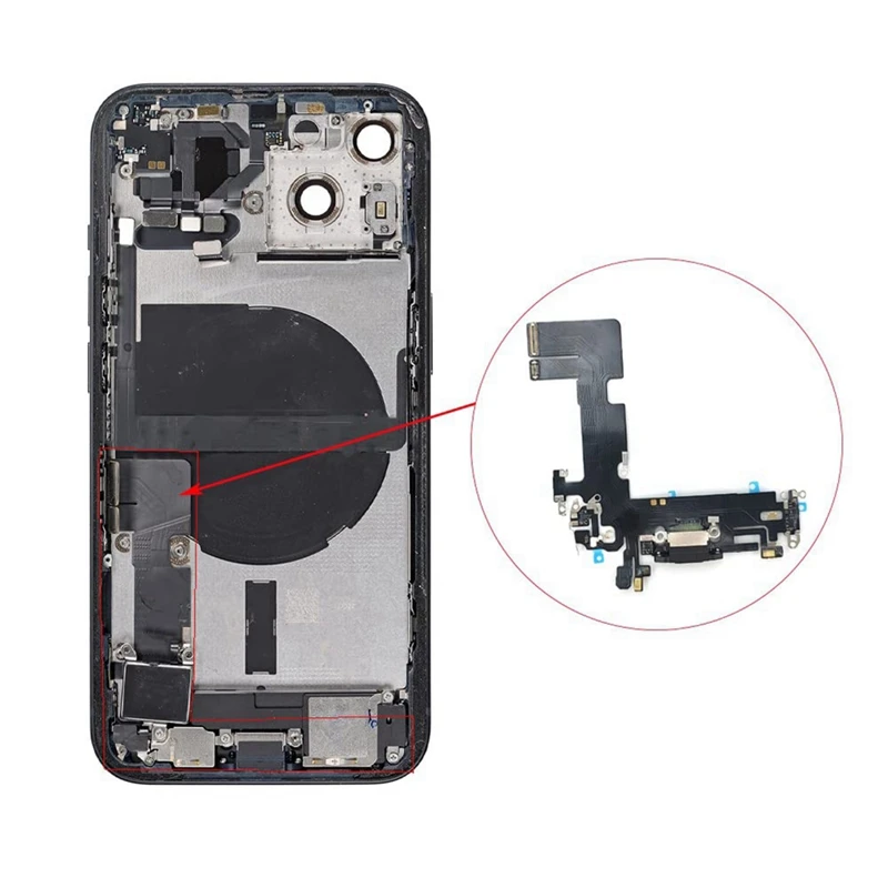 Conector de base de repuesto para Iphone 13, carga/puerto de auriculares, Cable flexible con micrófono