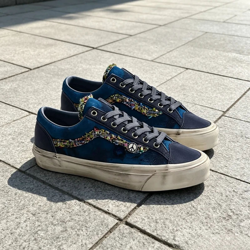 Vintage Distressed Skate Shoes - Street Fashion Graffiti 评论和价格