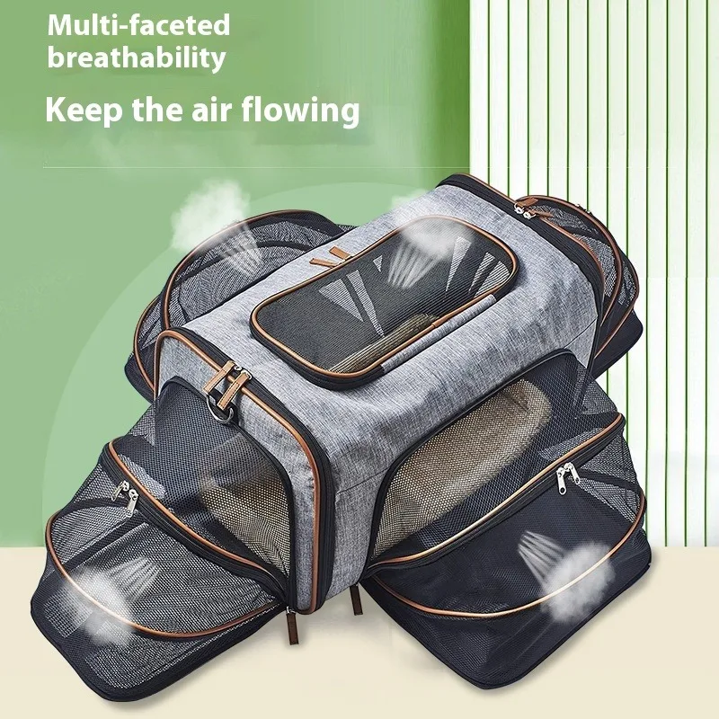 

Expandable Pet Carrier for Dogs Cats Airline Approved Travel Bag Portable Puppy Tote with Ventilation and Comfort