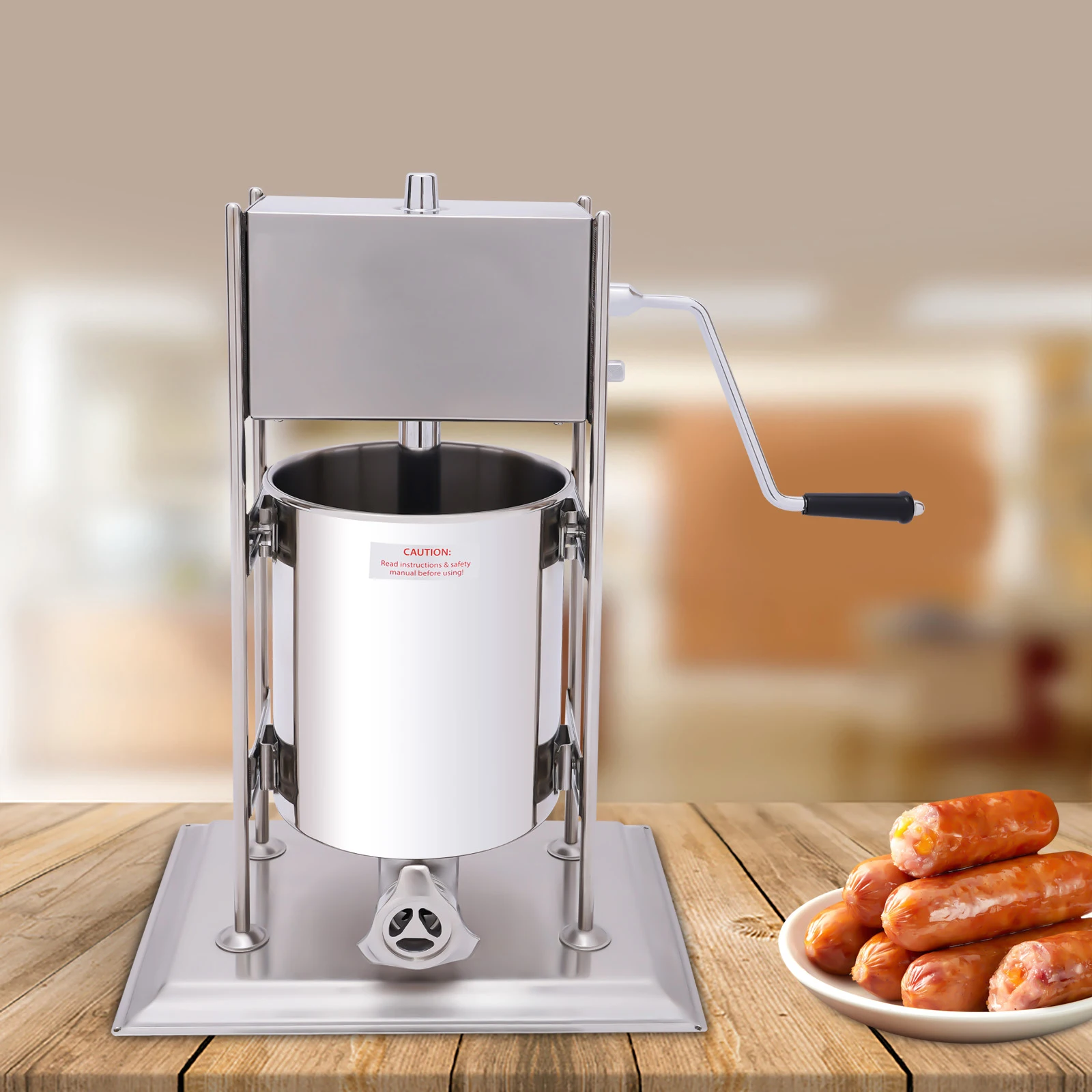 Máquina Comercial para Hacer Churros de 10L, Manual, Vertical, con Placa de Presión, Rellenador de Churros de Acero Inoxidable con Moldes de 4 Formas