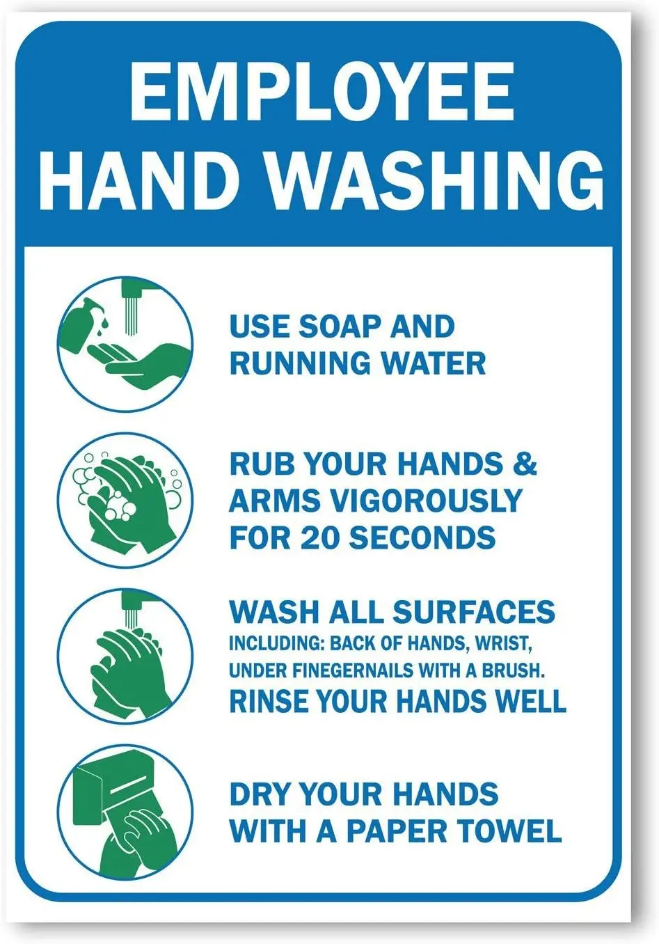 Employees Hand Washing Sign,  Tin Signs