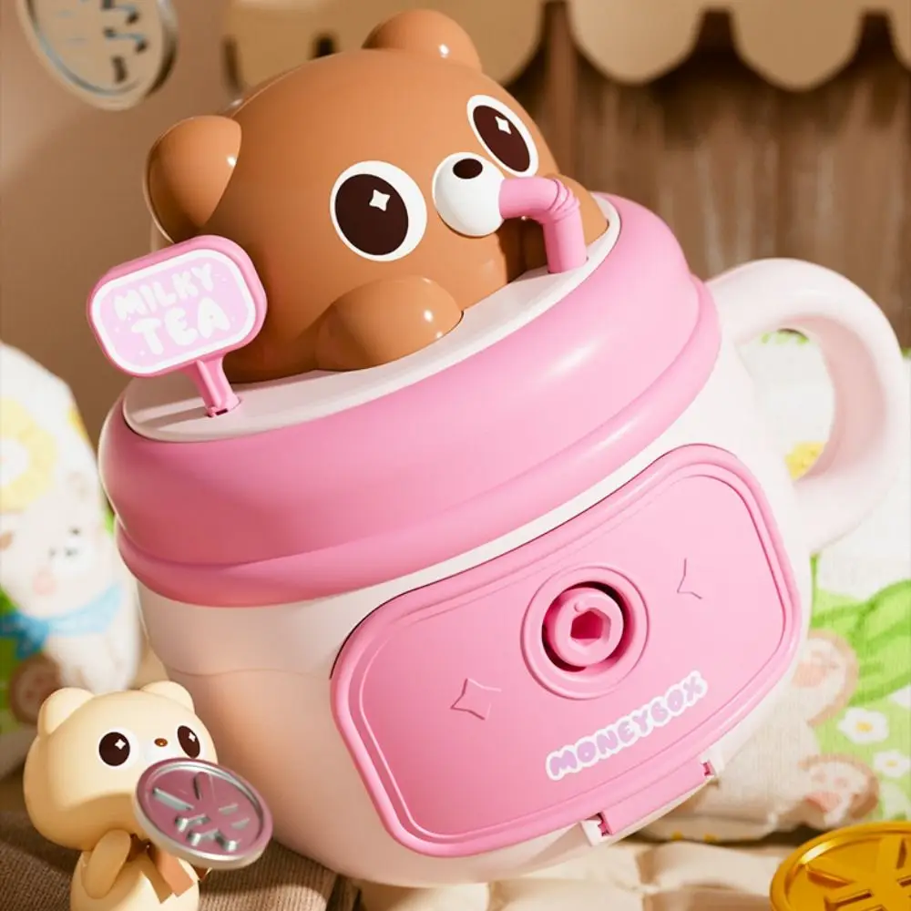 Simulated Bear Water Cup Storage Tank Animal Design Savings Tank Money Organizer Jar Cartoon Large Capacity Money Storage Pot