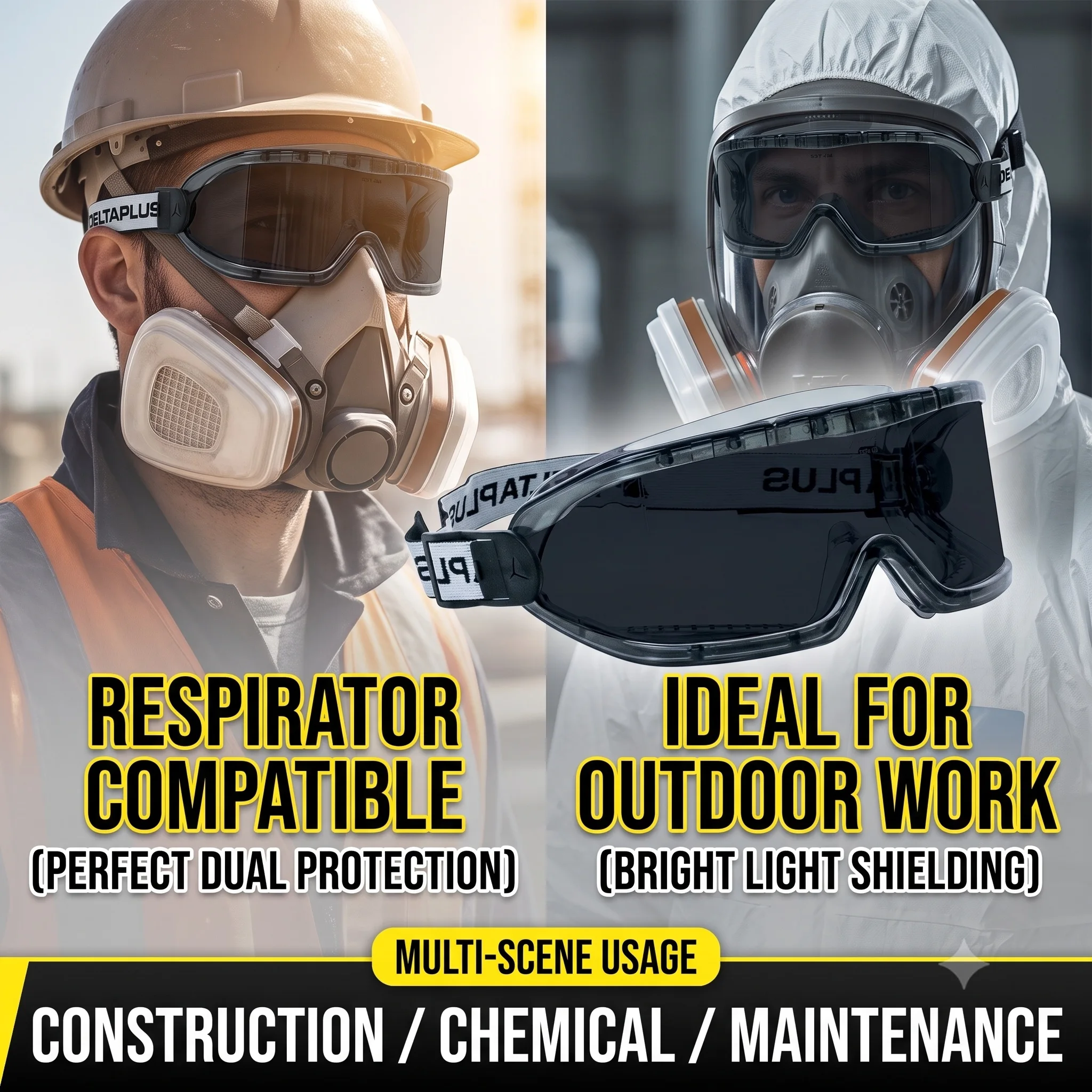 DELTA GALERAS SMOKE Safety Goggles Over Glasses Engineering Ppe For Home And Workshop Gafas De Seguridad Industrial Lentes z87.1