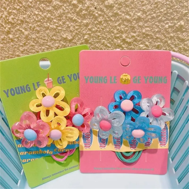 

Q22D 2Pcs Flower Hairband Bulk for Kids Girl Fashion Sweet Flower Hair Rope Elastic Headbands Toddler Headdress Accessories