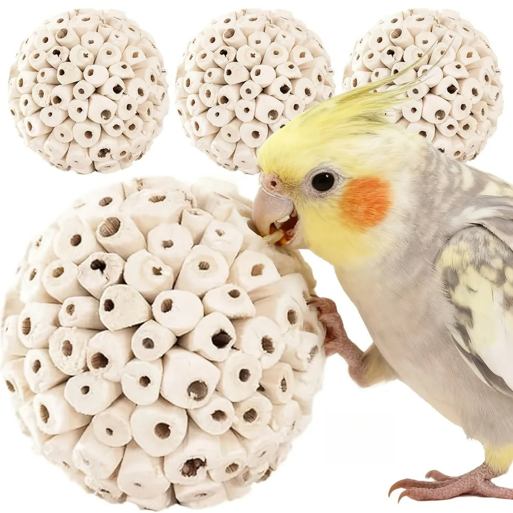 2PCS Bird Toys 2.36 Inch, Parrot Chewing & Foraging Toys, Beak Grinding Toys for Budgies, Parrots, Lovebirds and Small Birds