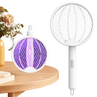 Foldable Electric Fly Swatter Rechargeable Mosquito Swatter Safe Fly Killer and Mosquito Trap Lamp for Home Indoor Outdoor