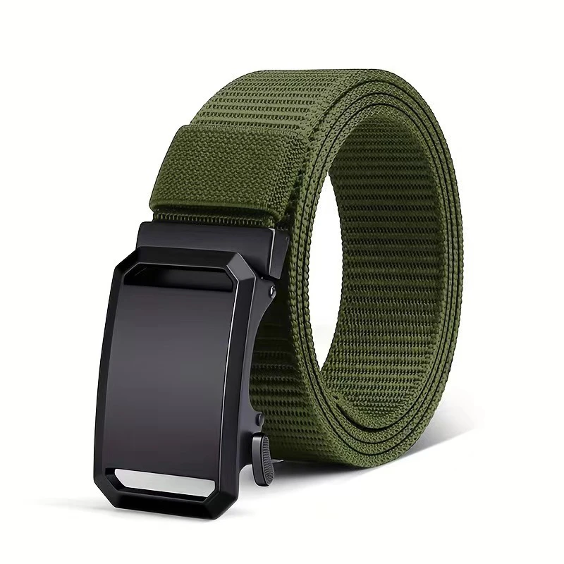 Neuer Gürtel mit automatischer Schnalle, Canvas-Gürtel für taktische Arbeitskleidung, Freizeit, Outdoor, Militärtraining, Hosen, für Herren