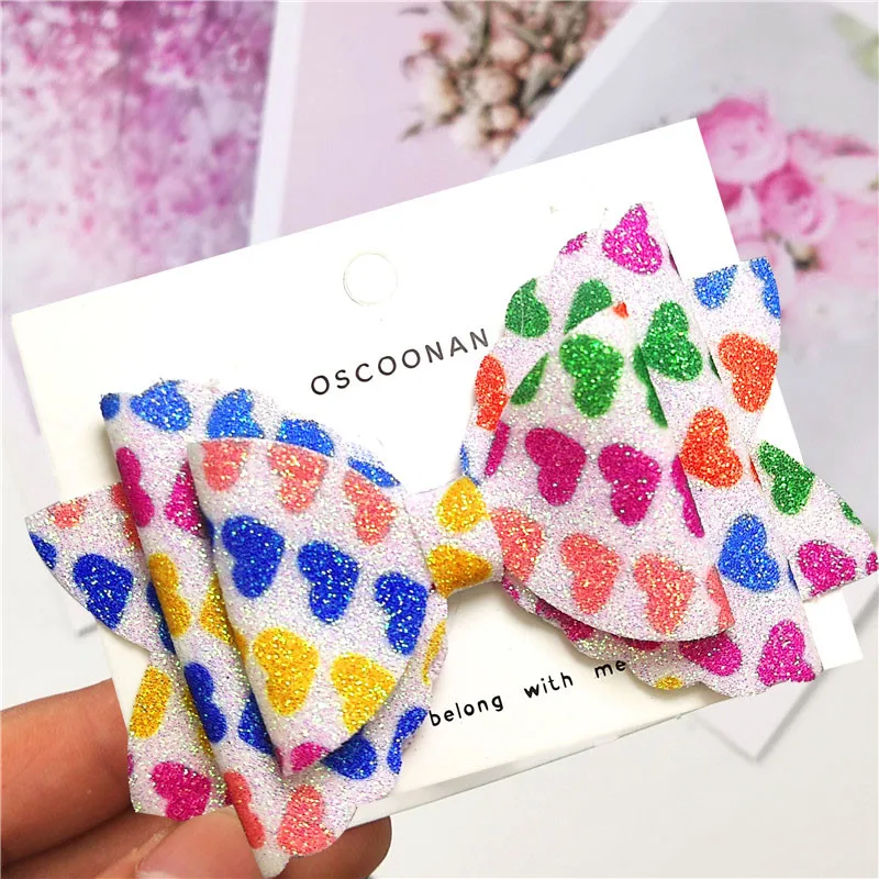 1 Piece 5 Colors Love Bow Tie Barrette Hairpins Clip Ornaments Baby Girl Summer Scrunche Hair Accessories For Women Clothing Set