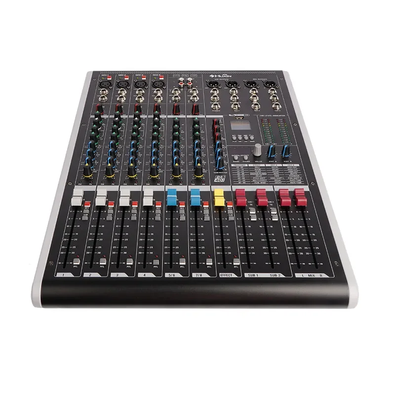 New Arrival Professional Digital Mixing Console Audio Interface 8 Channel Pro Sound Dj Powered Mixer For Studio Stage