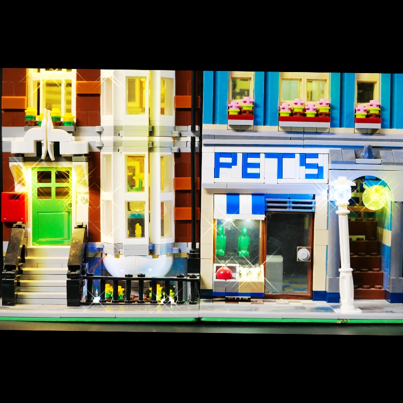 Zestaw DIY LED 10218 Modułowy Budynok Uliczny Model Blokowy Pilot Zdalnego Sterowania Oświetlenie Akcesoria Tylko Światła Prezent