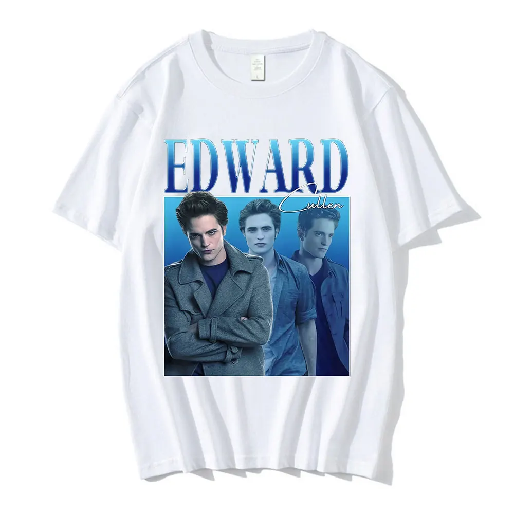 Edward Cullen Hold on Tight Twilight Saga Robert Pattinson T-shirts Summer Men Cotton Oversized Tee Shirt Unisex Tops Streetwear