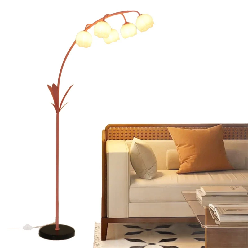 

Кремовый ветер, гостиная, диван, торшер, французская пасторальная лампа из кованого железа с цветком, современная простая лампа для столовой, главной спальни