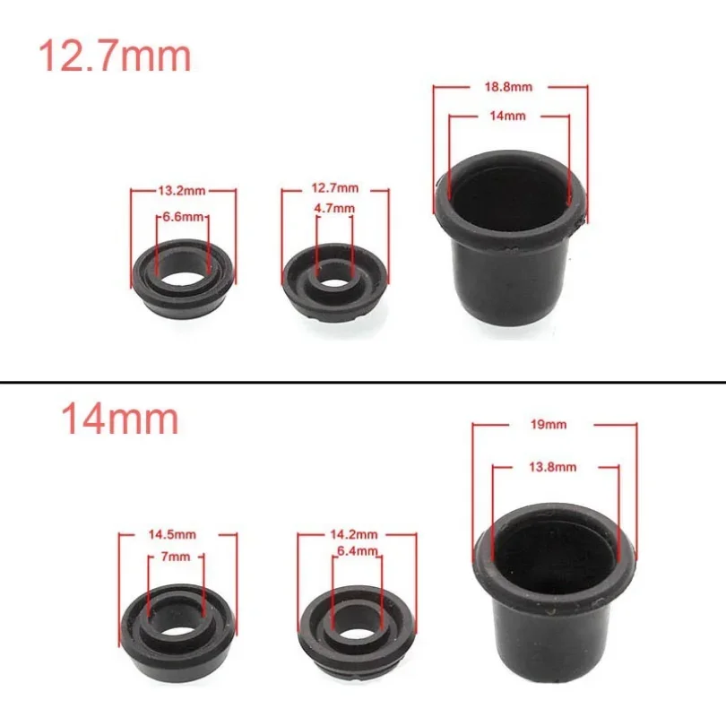 1set Motorcycle Scooter Brake Pump Front and Rear Master Cylinder Piston Oil Seal Leather Bowl Repair Kit 14mm 12.7mm 11mm