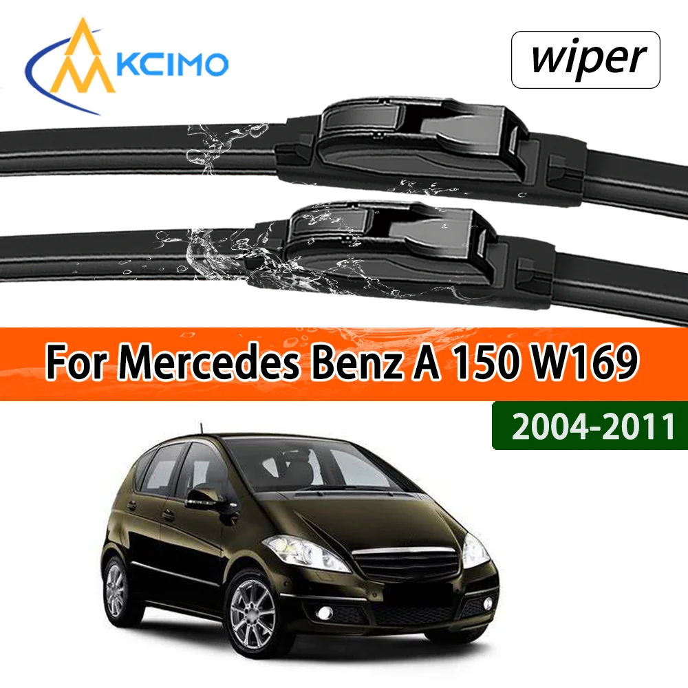 Silent Black Frontwischerblätter-Set für Mercedes Benz A 150 W169 2004–2011, Zubehör für Auto-Windschutzscheibe, Windschutzscheibe, Fensterwischer