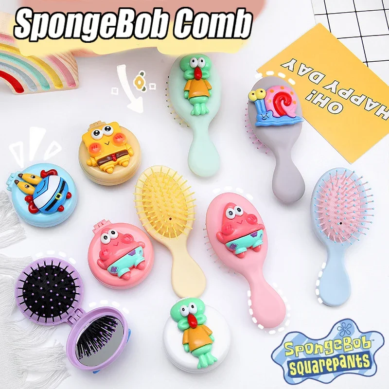 SpongeBob Patrick Star Pettine a cuscino d'aria Cartoon Anime Donna Strumento per lo styling dei capelli lunghi Ragazza Mini pettini portatili per massaggio alla testa