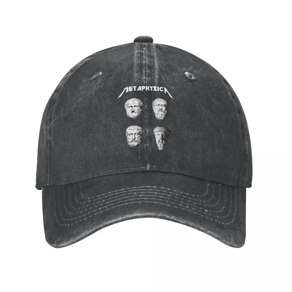 Metaphysica Fun Metal Philosophie métaphysique hommes casquettes de Baseball en détresse lavé chapeaux casquette course ajustement réglable Snapback chapeau